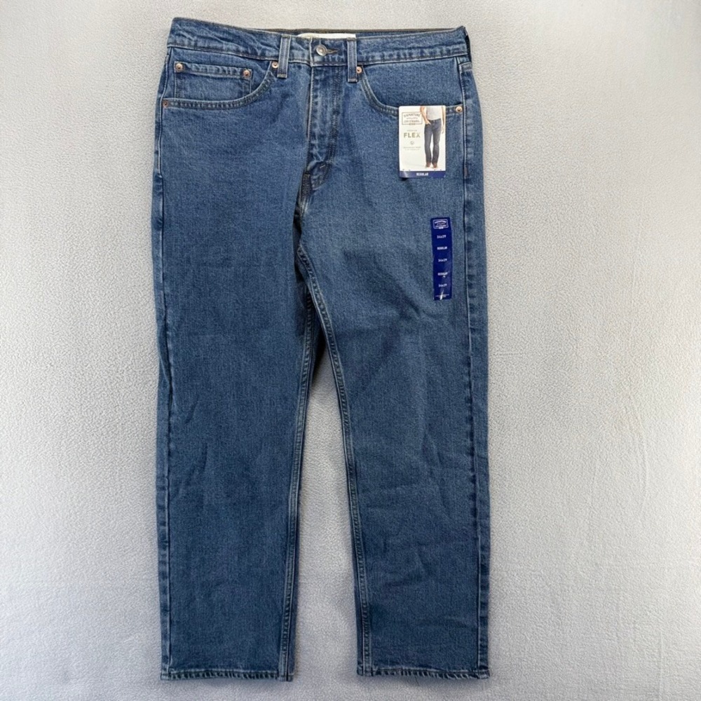 Signature Levi Strauss Gold Label Jeans Mens 34x29 Blue Regular Flex Denim NEW